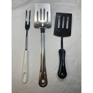 Vintages Stainless Steel Kitchen Utensils slotted spatulas Carving Fork